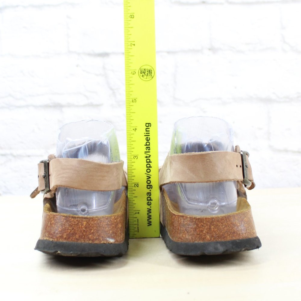 BIRKENSTOCK Betula Brown Leather Triple Buckle Ankle Strap Sandals L 7 / M 5 - Picture 9 of 10